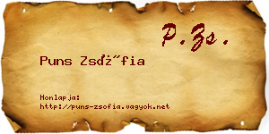 Puns Zsófia névjegykártya
